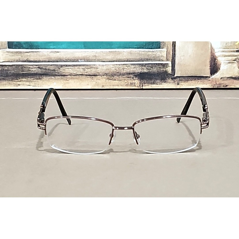 Avalon AV5012 Eyeglasses Frame Half Rim Rectangular Brown 53 17 135mm